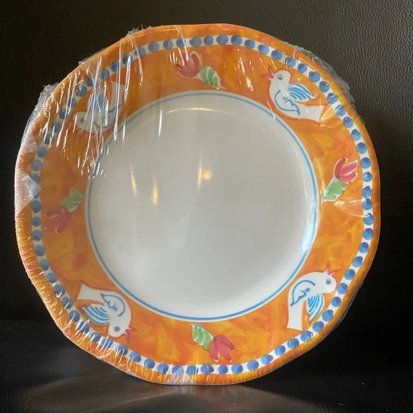 VIETRI Campagna Melamine Uccello Salad Plates Set of 4 - Picture 3 of 5